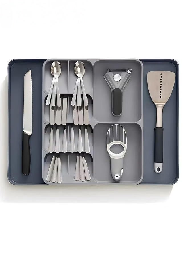 EETU Kitchen Drawer Organizer,Expandable Utensils Organizer,Adjustable Cutlery Tray Storing Organizing Cutlery,Spoons,Cooking,Utensils,Gadgets - Image 1